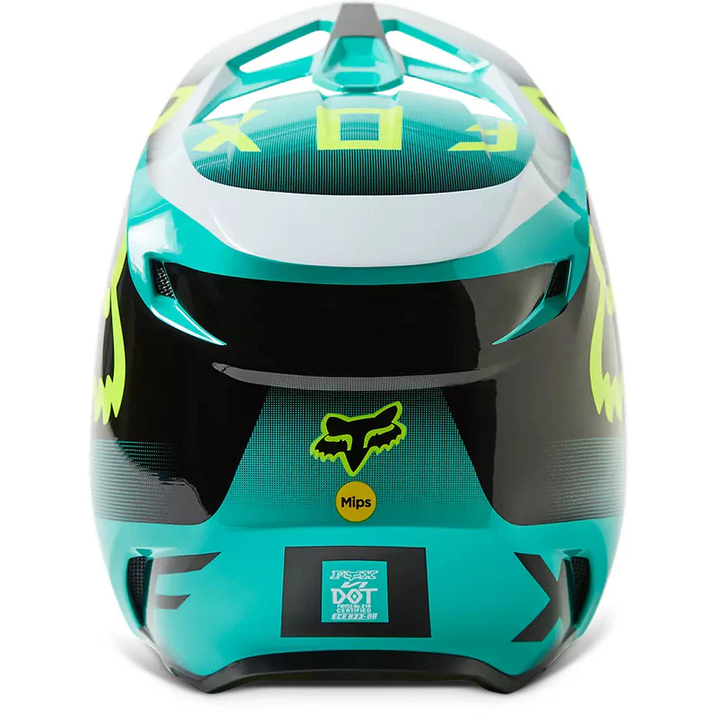 Casco Moto Niño V1 Leed Celeste Fox - Image 6