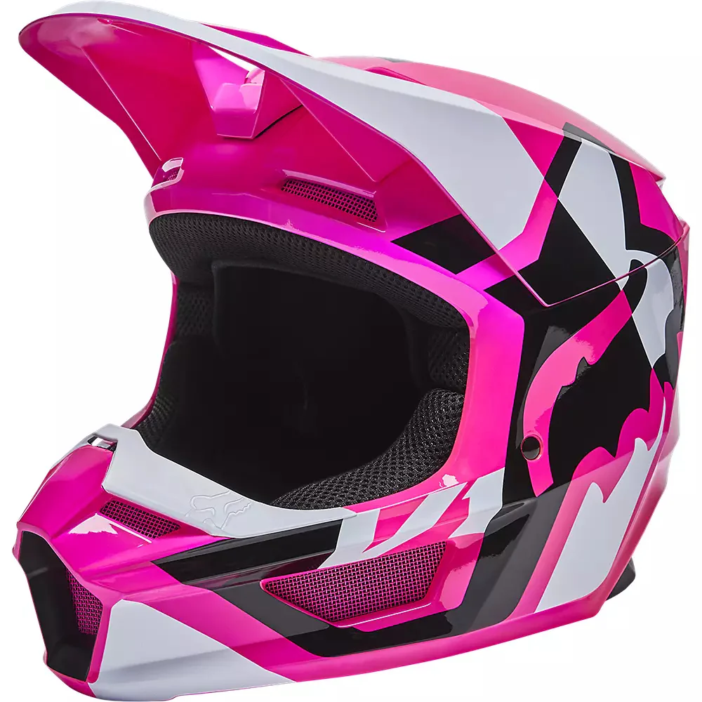 Casco Moto Niño V1 Lux Rosado Fox Racing - Image 2