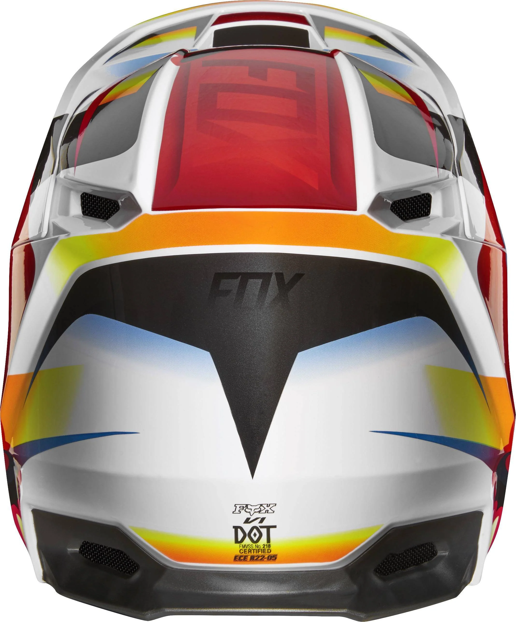 Casco Moto Niño V1 Motif Rojo Blanco Fox Racing. - Image 3