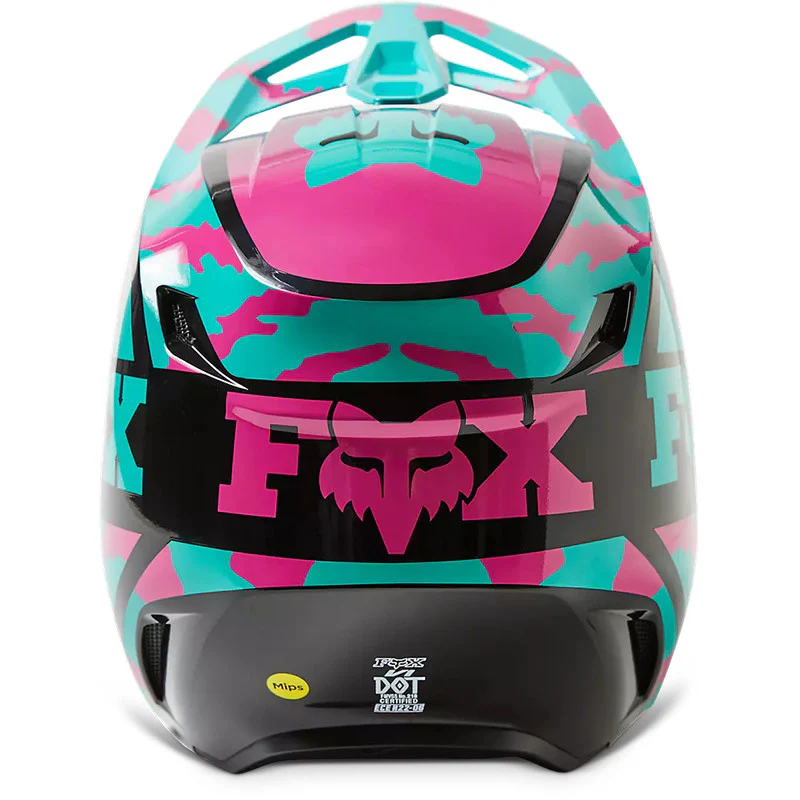 Casco Moto Niño V1 Nuklr Celeste/Rosado Fox - Image 6