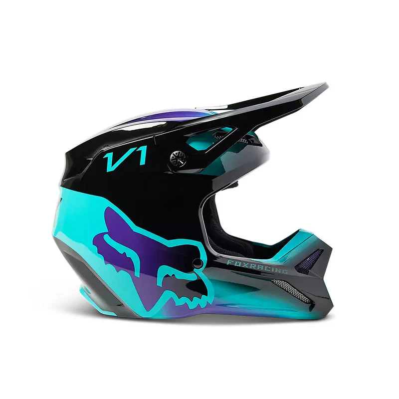 Casco Moto Niño V1 Toxsyk Negro/Celeste Fox - Image 3