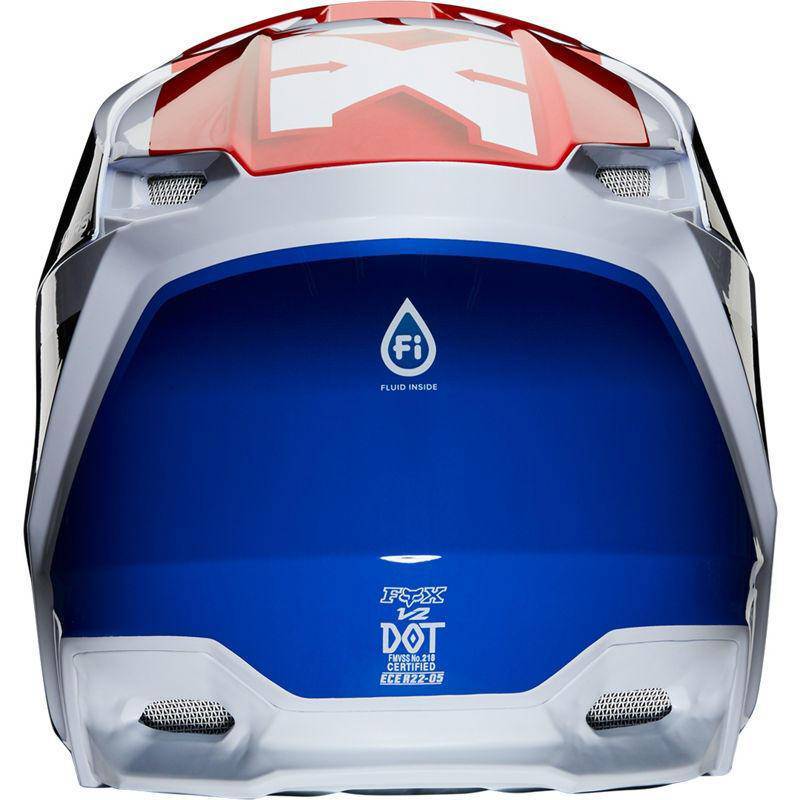 Casco Moto Niño V2 Hayl Azul/Rojo Fox Racing - Image 3