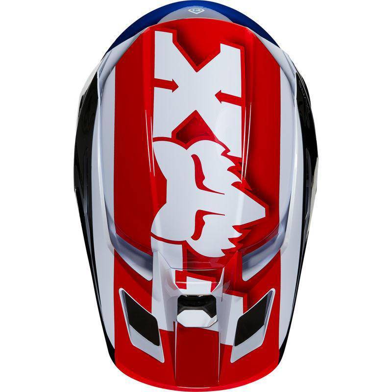 Casco Moto Niño V2 Hayl Azul/Rojo Fox Racing - Image 4