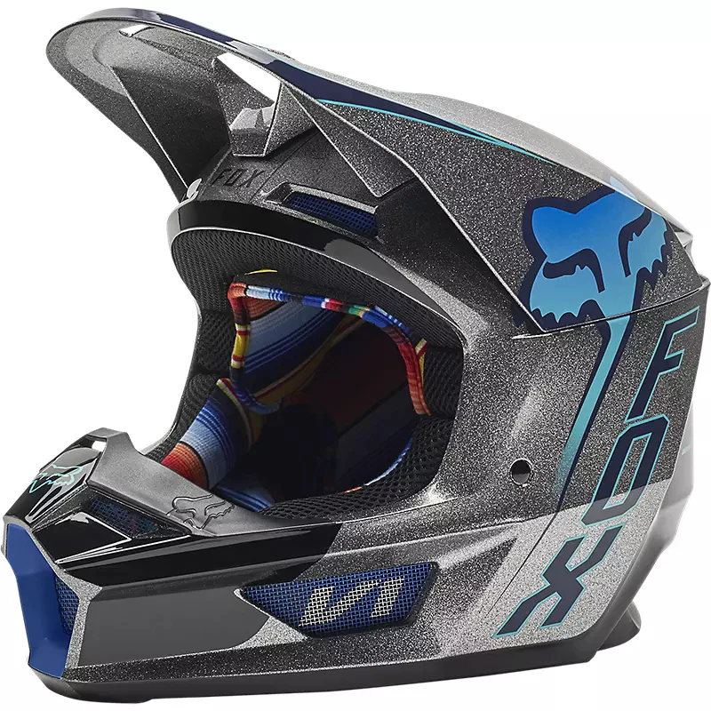 Casco Moto V1 Cntro Gris Fox Racing - Image 2