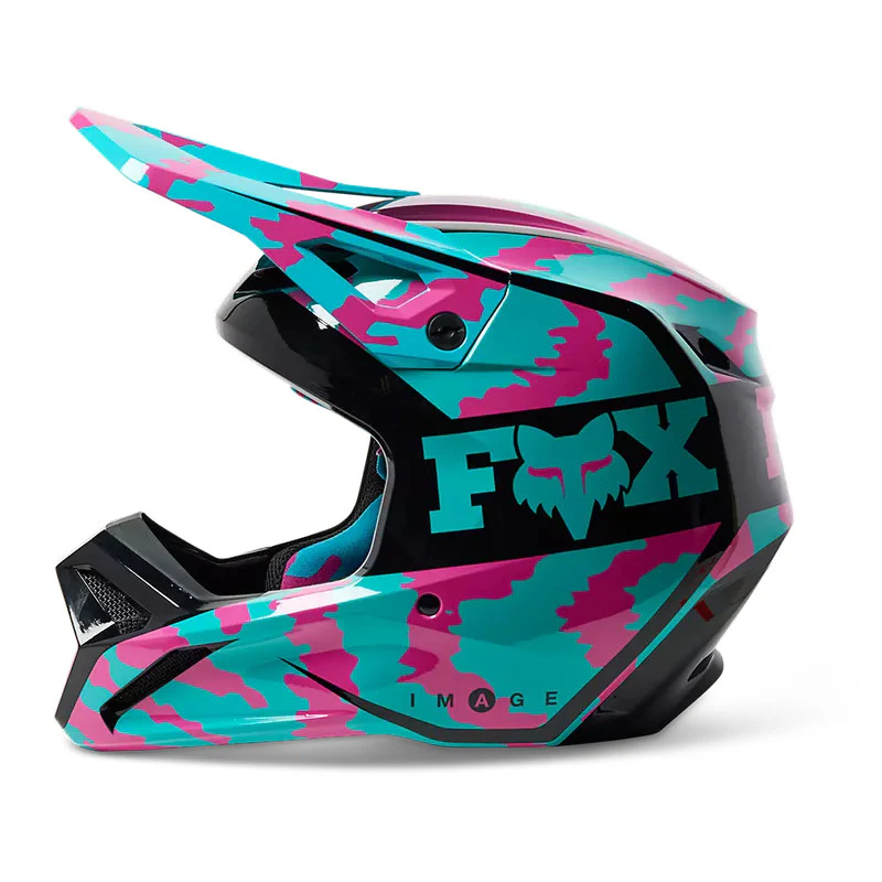 Casco Moto V1 Nuklr Celeste/Naranjo Fox - Image 3