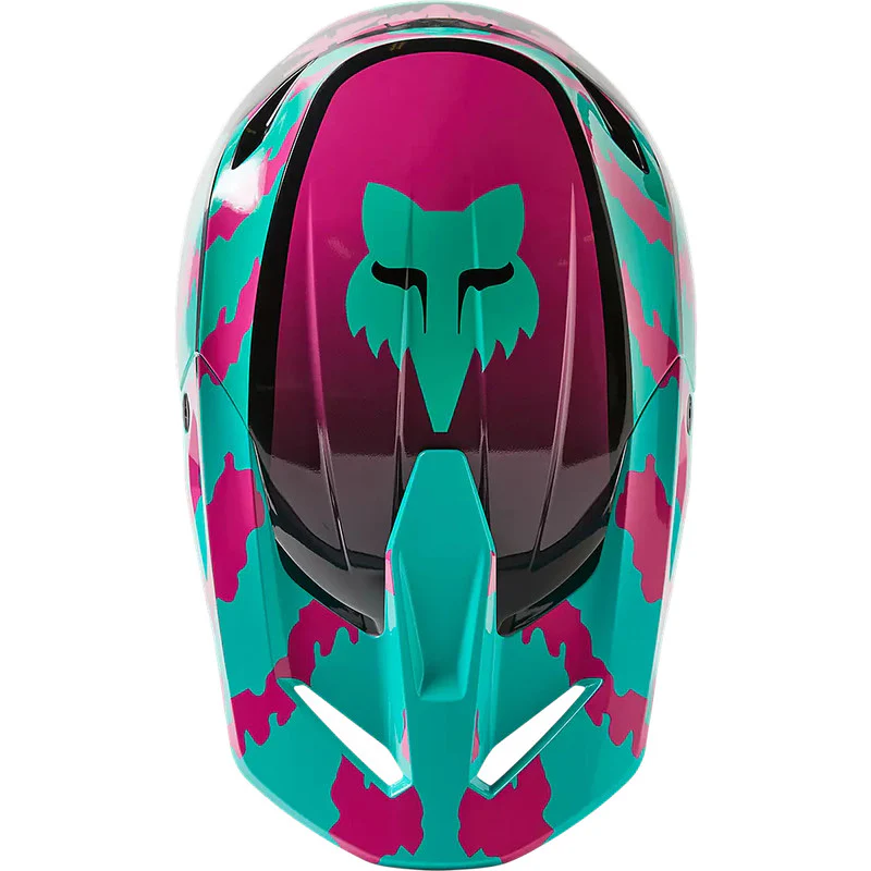 Casco Moto V1 Nuklr Celeste/Naranjo Fox - Image 4
