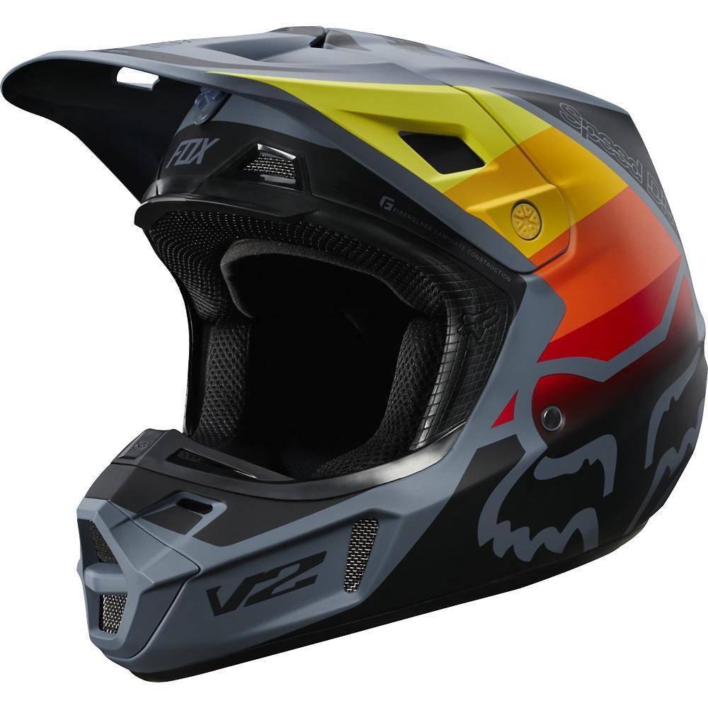 Casco Moto V2 Murc Azul Acero Fox Racing. - Image 2