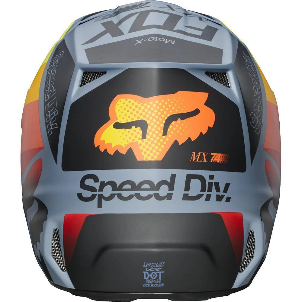 Casco Moto V2 Murc Azul Acero Fox Racing. - Image 3
