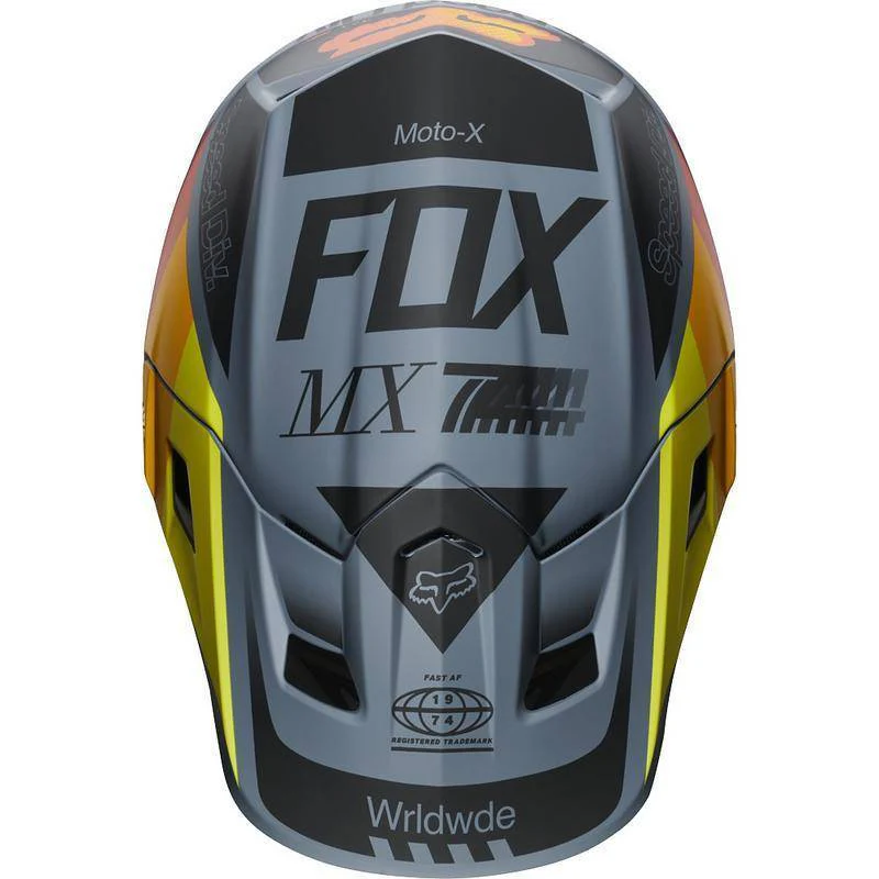 Casco Moto V2 Murc Azul Acero Fox Racing. - Image 4