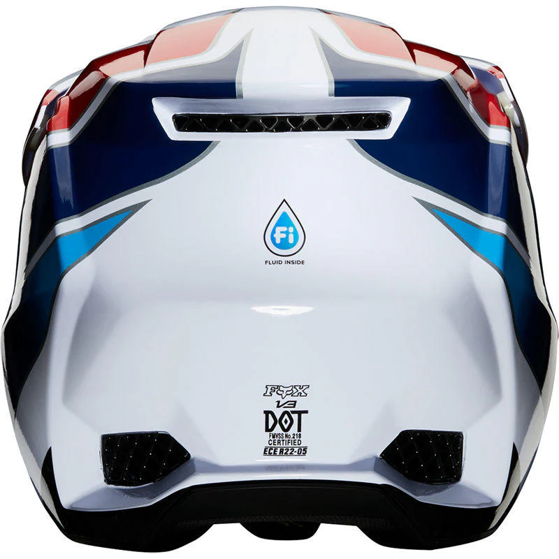 Casco Moto V3 Durven Blanco/Rojo/Azul Fox - Image 4