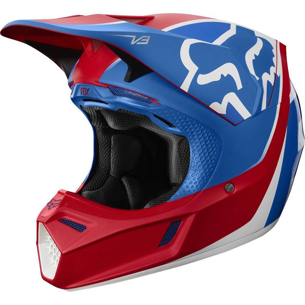 Casco Moto V3 Kila Azul Rojo Fox Racing. - Image 2