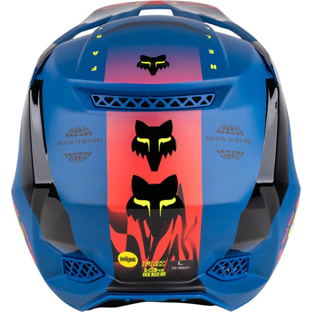 Casco Moto V3 Mawlr Ece Azul Fox Racing - Image 3