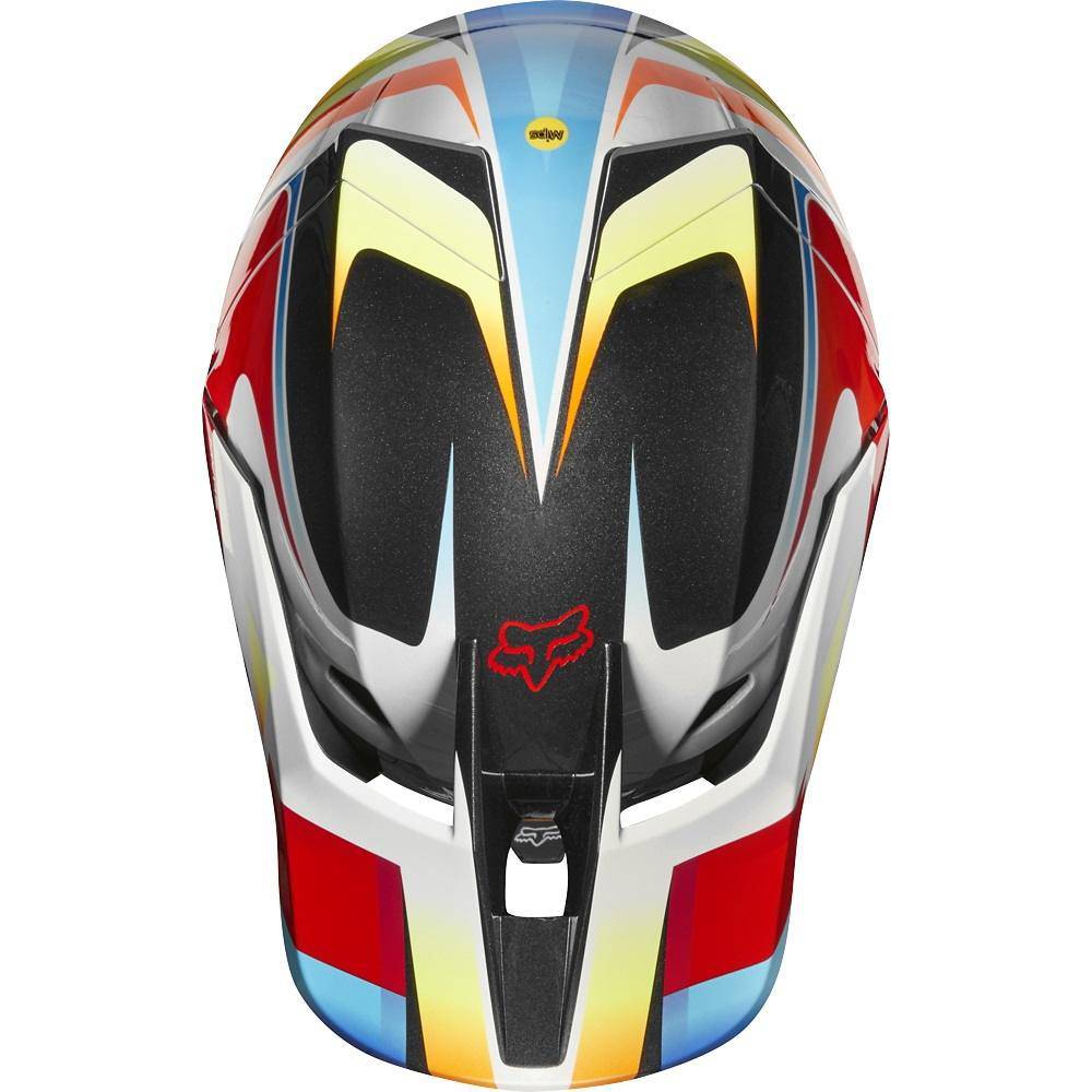 Casco Moto V3 Motif Rojo Amarillo Fox Racing. - Image 2
