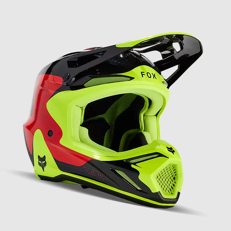 Casco Moto Fox V3 Revise Rojo/Amarillo