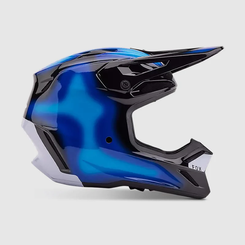 Casco Moto V3 Volatile Azul/Negro Fox - Image 2