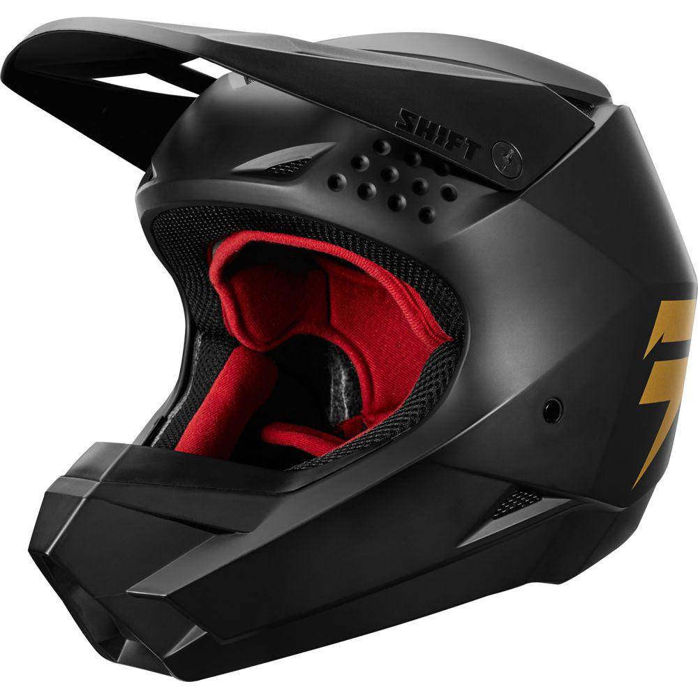 Casco Moto White Label Negro Dorado Shift - Image 3