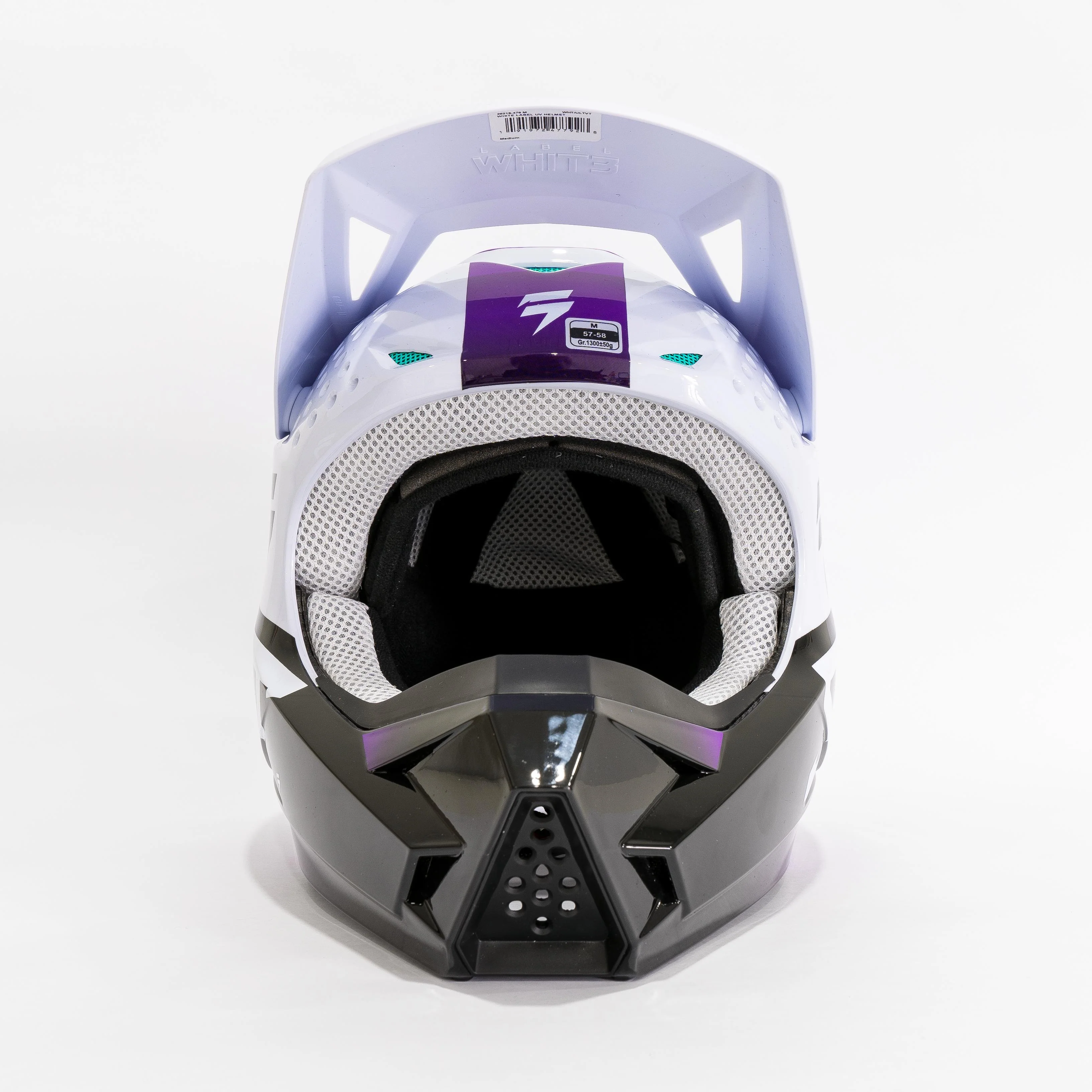 Casco Moto White Label UV Blanco/Morado Shift - Image 2