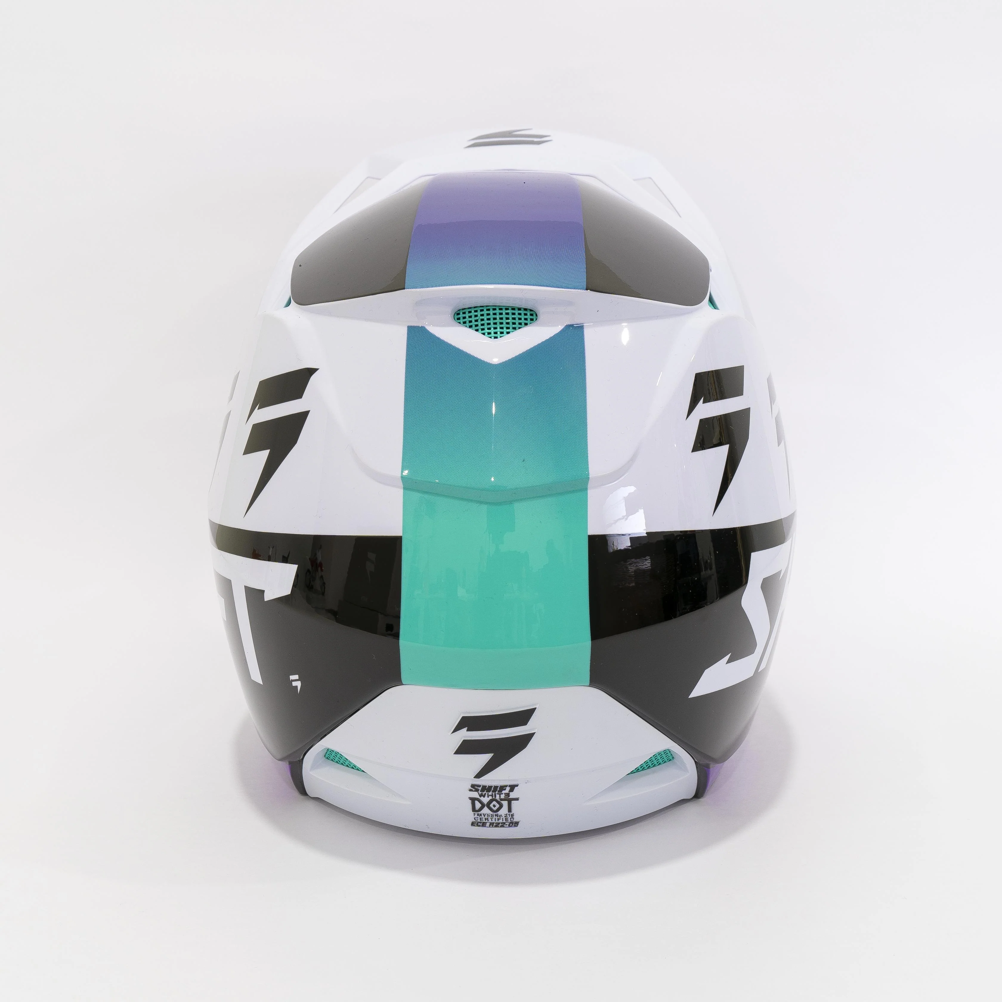 Casco Moto White Label UV Blanco/Morado Shift - Image 3