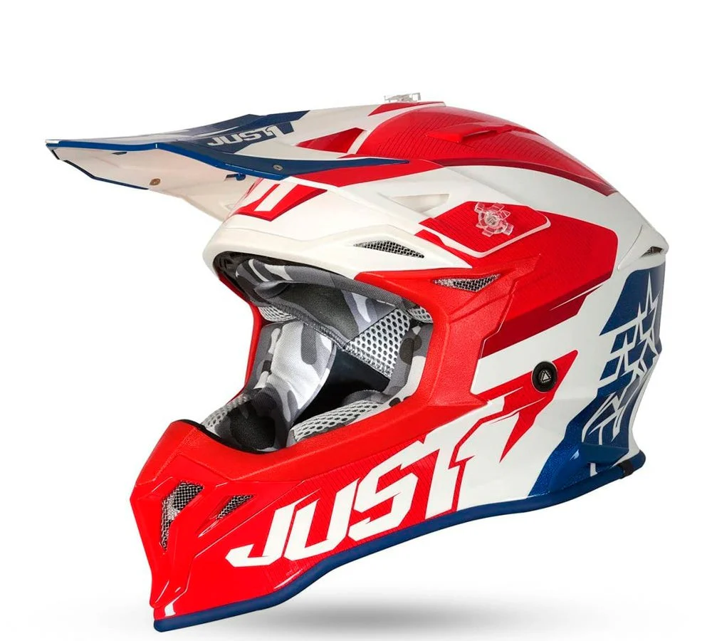 Casco motocross / enduro modelo J-39 Stars Red Blue | Just 1 Racing