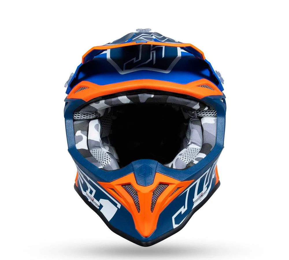 Casco motocross / enduro modelo J-39 Thruster Fluo Orange Blue | Just 1 Racing - Image 2