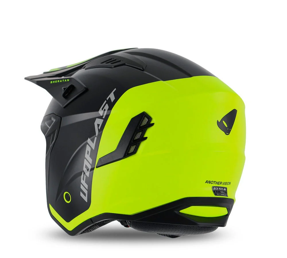 Casco urbano modelo Sheratan Jet Black Yellow Fluo | UFO Plast - Image 3