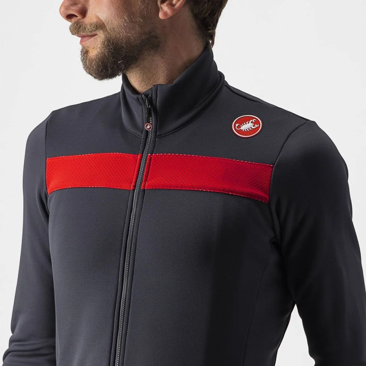 Castelli Jersey Puro 3 FZ Dark Gray - Image 4
