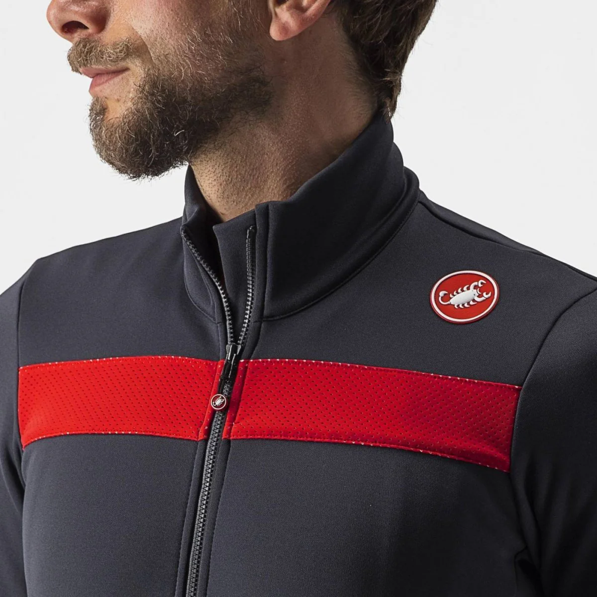Castelli Jersey Puro 3 FZ Dark Gray - Image 5