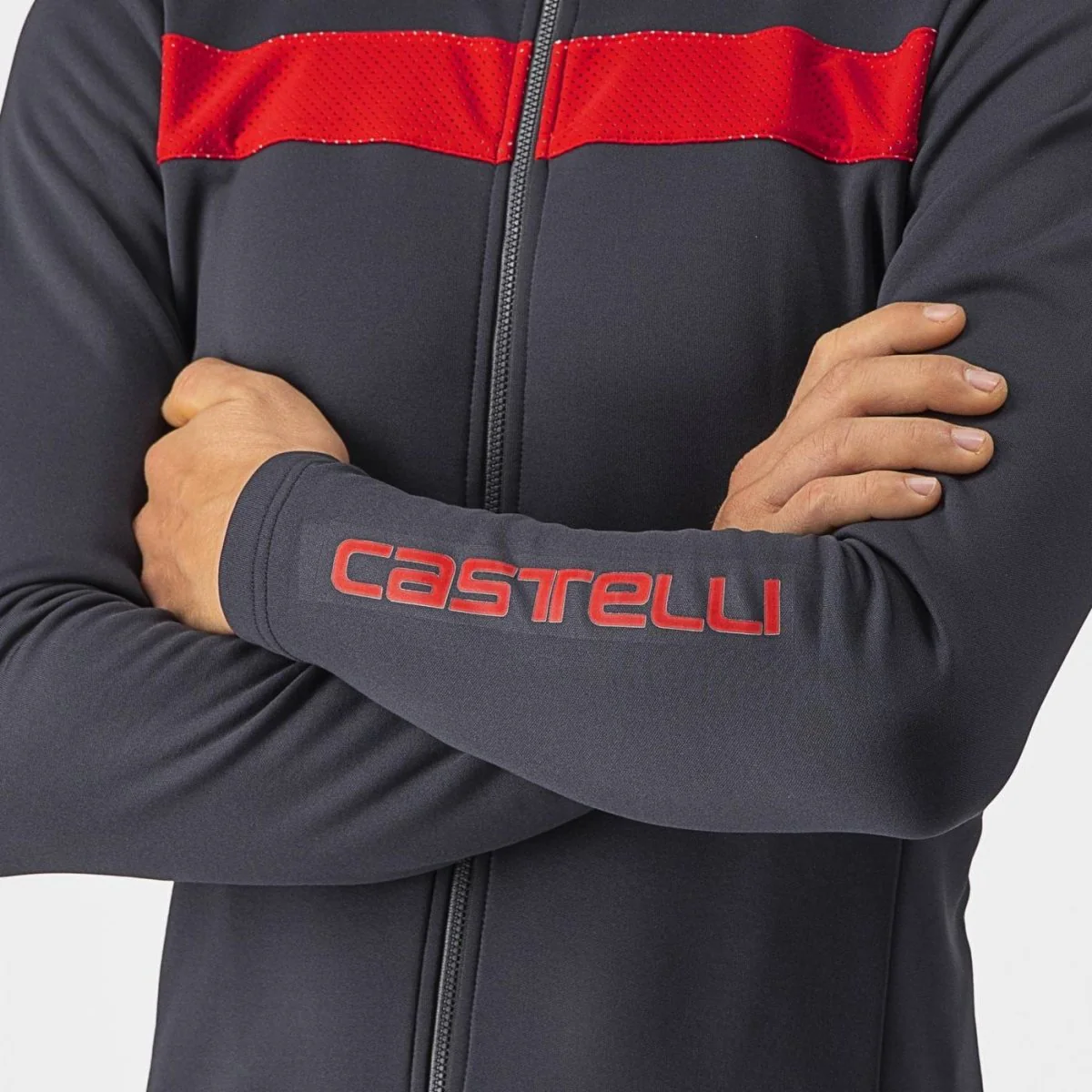 Castelli Jersey Puro 3 FZ Dark Gray - Image 6