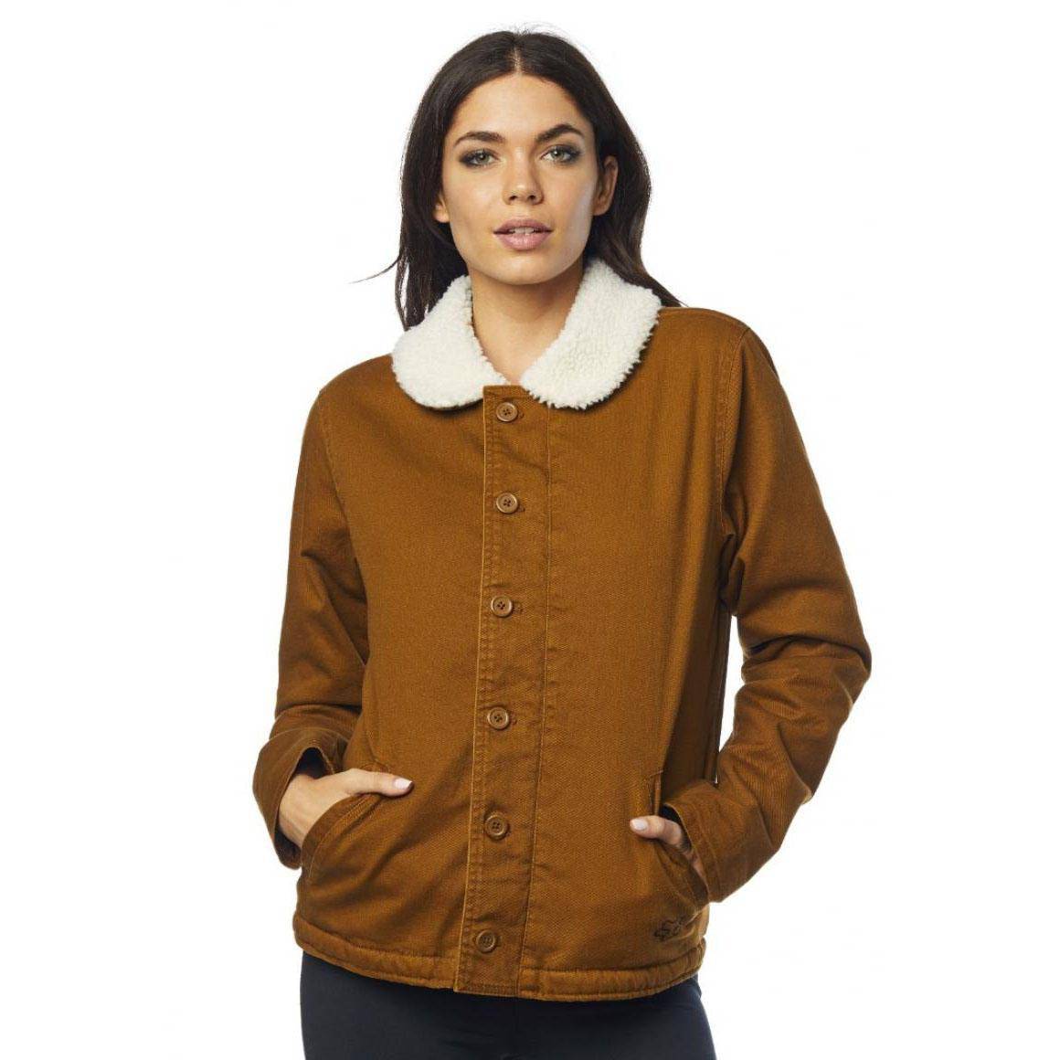 Chaqueta Lifestyle Mujer Sherpa Cefé Mostaza Fox Racing.