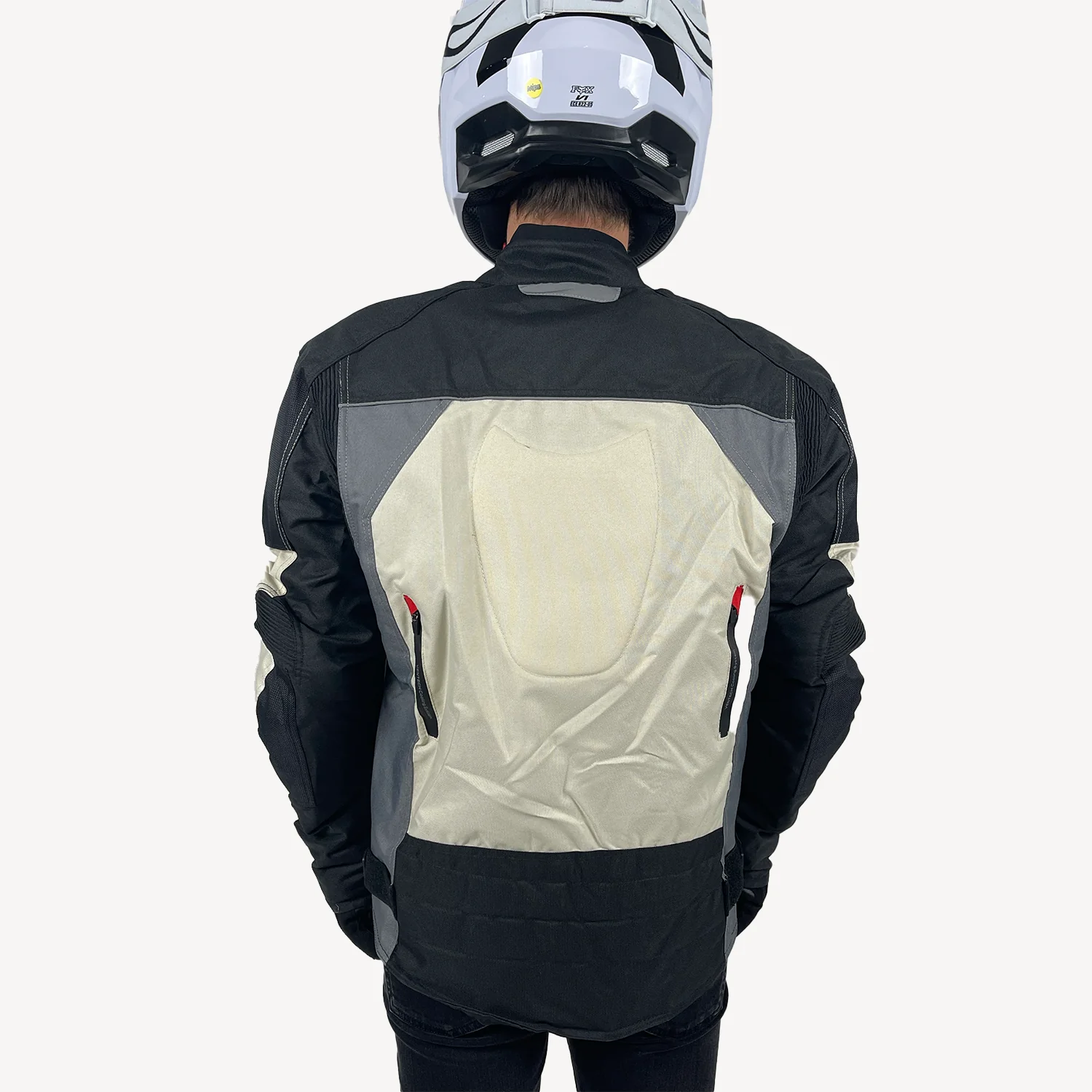 Chaqueta Moto Calle KMZ Reikon Gris/Rojo - Image 4