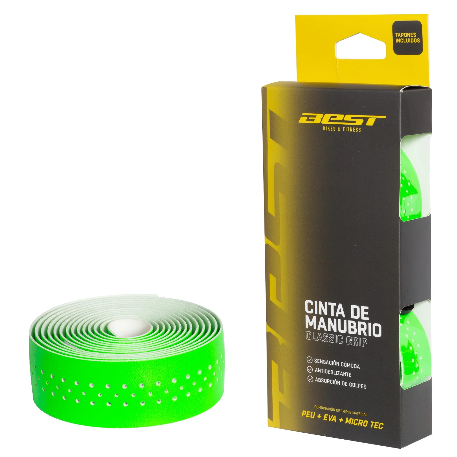 Cinta Manubrio Best Peu + Eva + Micro Tec Classic Grip Verde