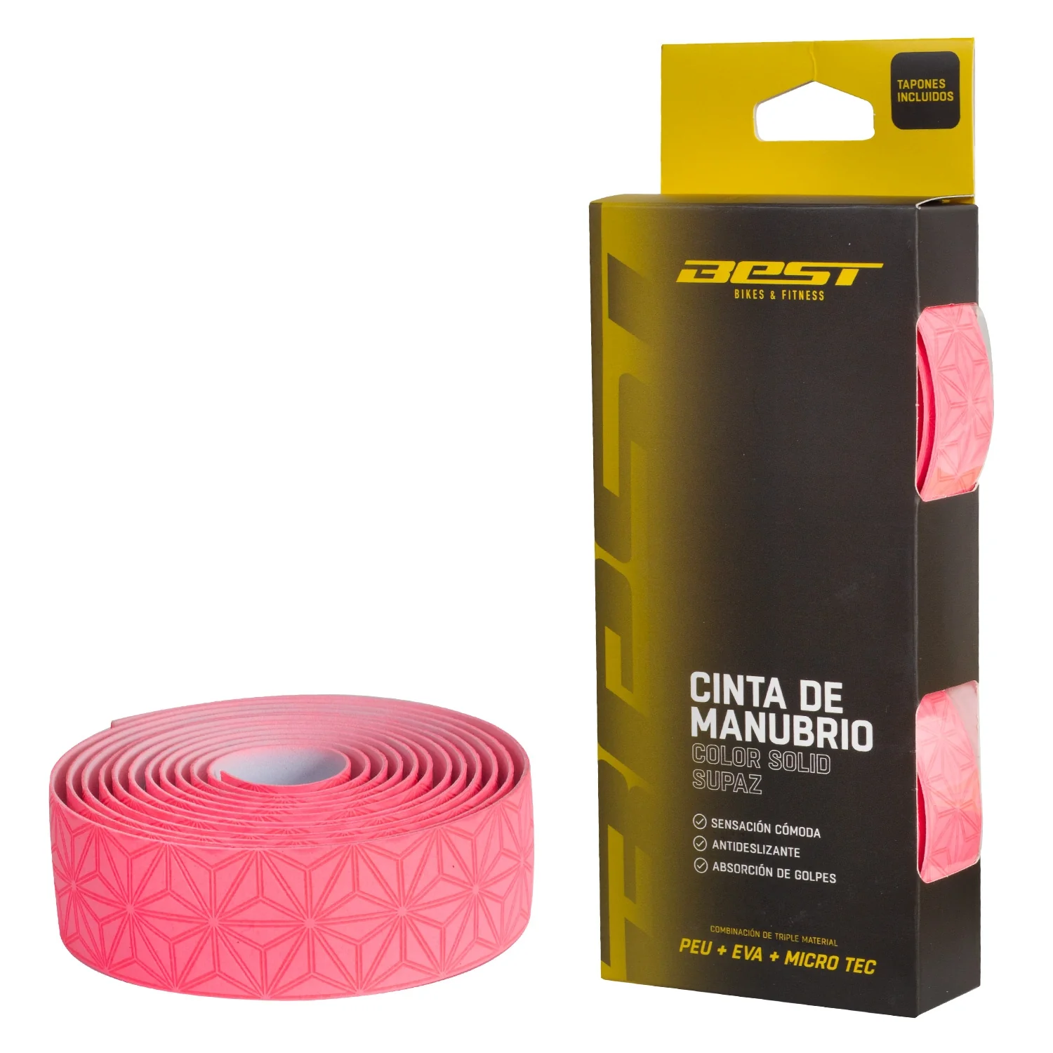 Cinta Manubrio Best Peu + Eva + Micro Tec Color Solid Supaz Rosado