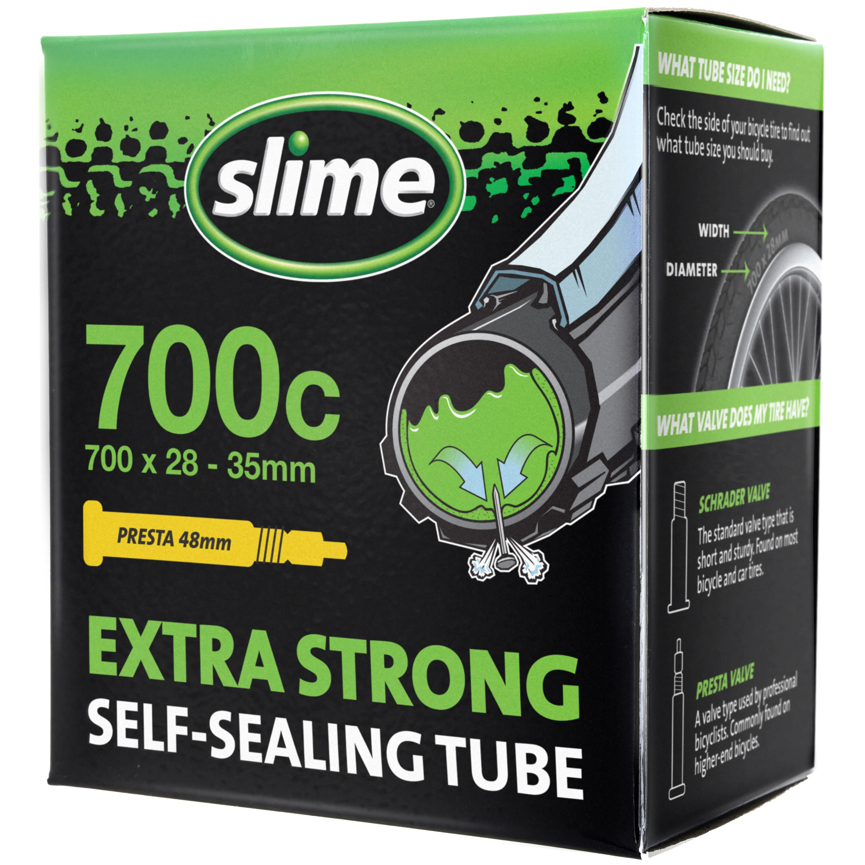 Slime Camara Impinchable 700x28 - 35mm Presta 48mm