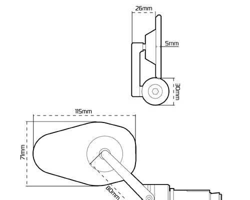 Espejo para extremos de manillar Shield 360 | Oxford Products - Image 2