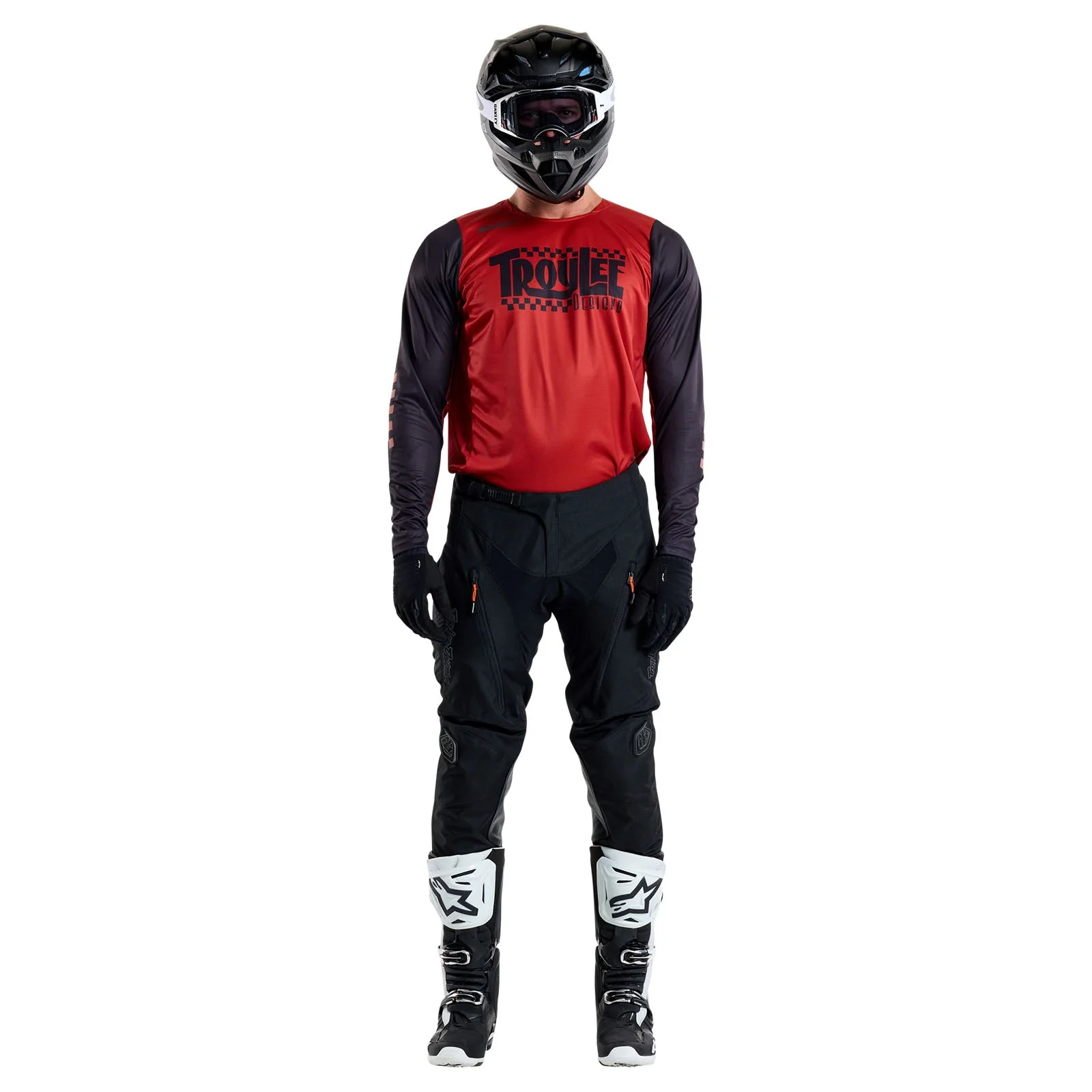 Troy Lee Designs Polera de Moto Scout GP Big Lee Black / Burnt Orange - Image 6