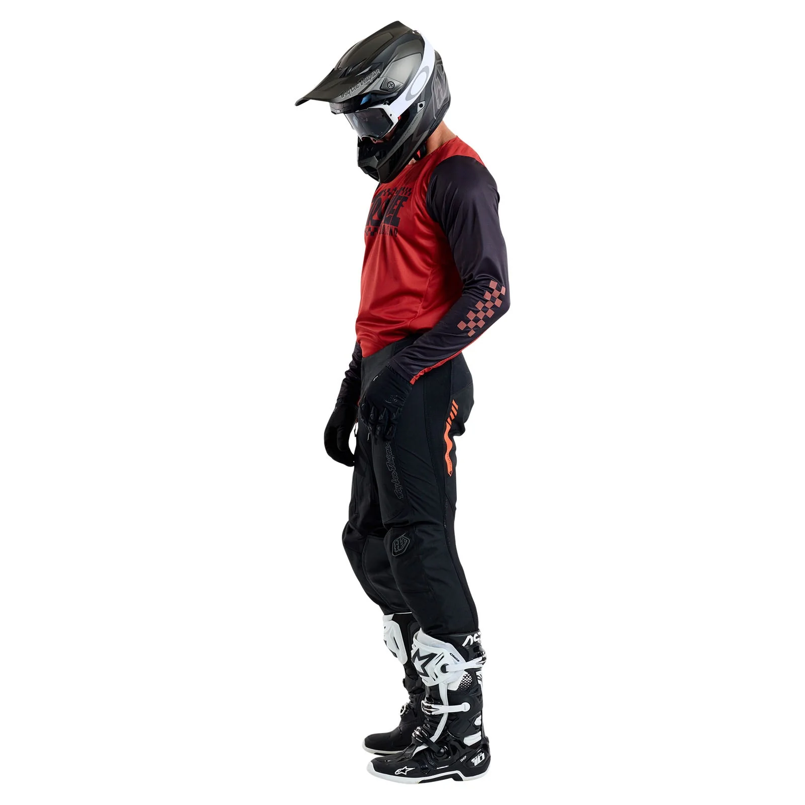 Troy Lee Designs Polera de Moto Scout GP Big Lee Black / Burnt Orange - Image 8
