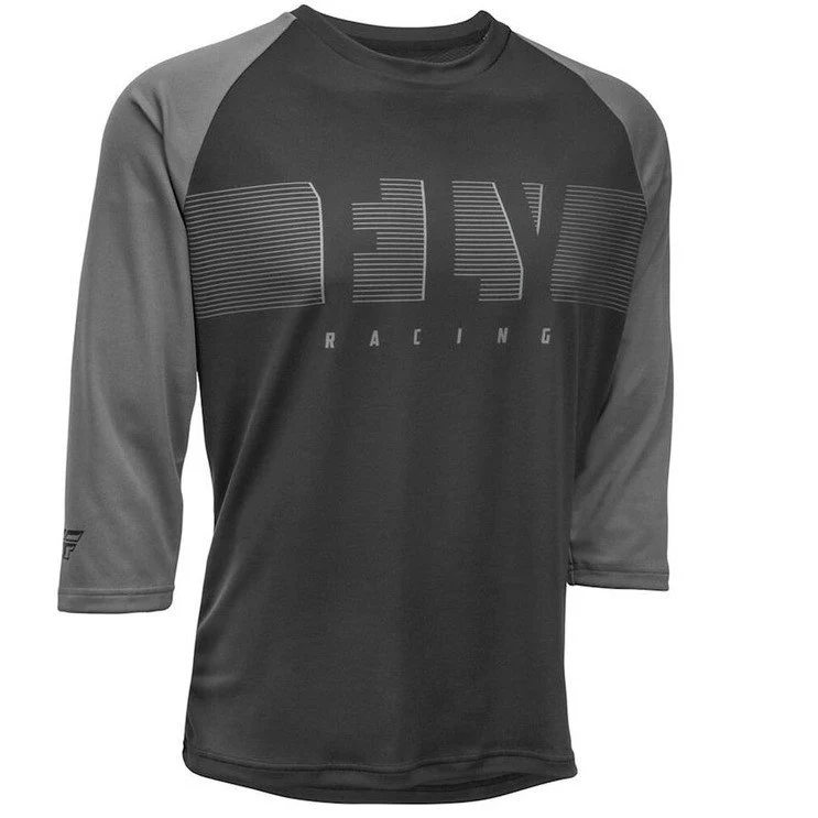 Fly Racing Ripa 3/4 Sleeve Jersey Black/Charcoal Grey
