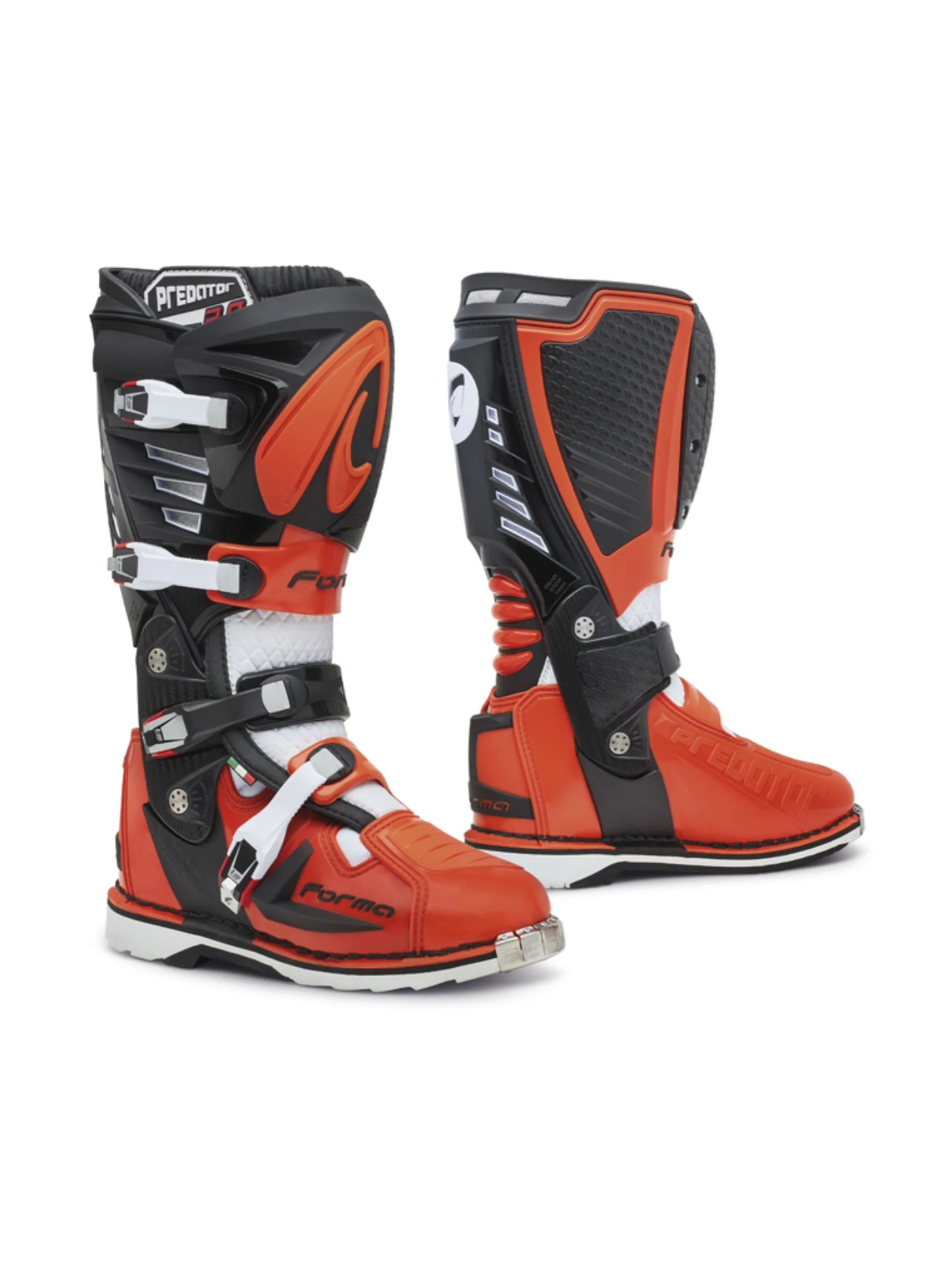Forma Botas De Motocross y Enduro Predator 2.0 Negro / Naranjo / Blanco