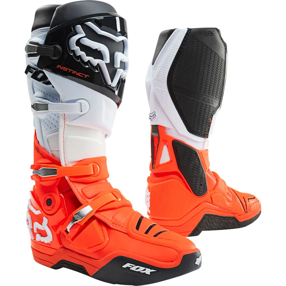 FOX Botas Moto Instinct Naranjo/Blanco