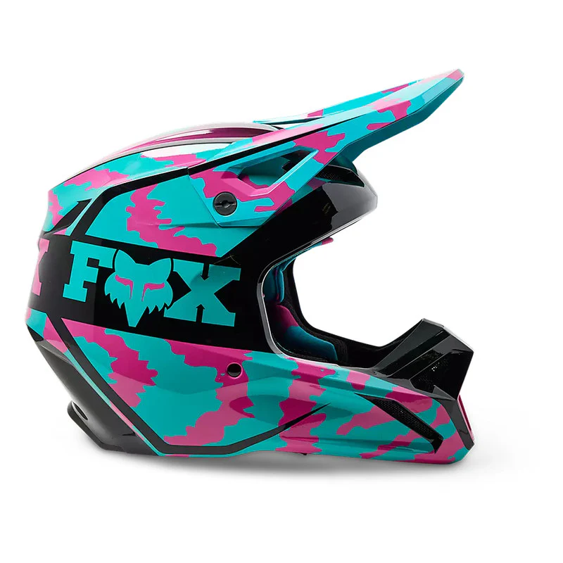 FOX Casco Moto V1 Nuklr Celeste/Rosado - Image 2