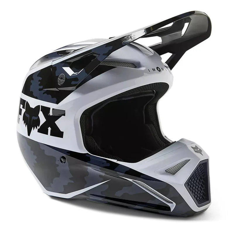 FOX Casco Moto V1 Nuklr Negro/Blanco