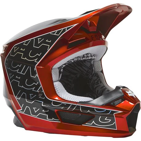 FOX Casco Moto V1 Peril Naranjo/Negro
