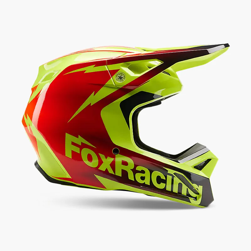 FOX Casco Moto V1 Statk Amarillo/Rojo