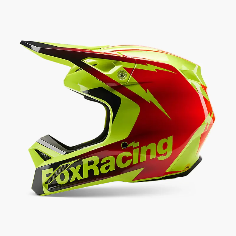FOX Casco Moto V1 Statk Amarillo/Rojo - Image 2