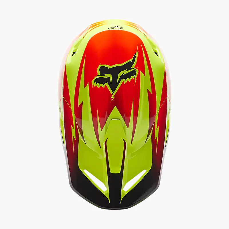 FOX Casco Moto V1 Statk Amarillo/Rojo - Image 3