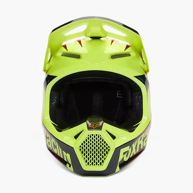 FOX Casco Moto V1 Statk Amarillo/Rojo - Image 5