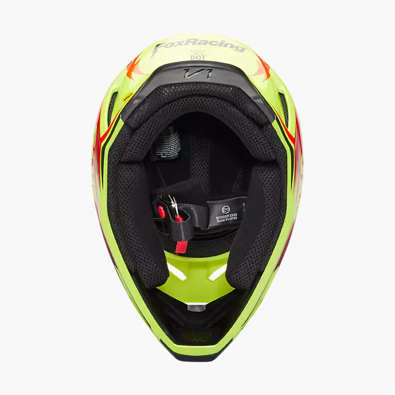 FOX Casco Moto V1 Statk Amarillo/Rojo - Image 6