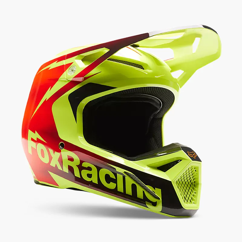 FOX Casco Moto V1 Statk Amarillo/Rojo - Image 7