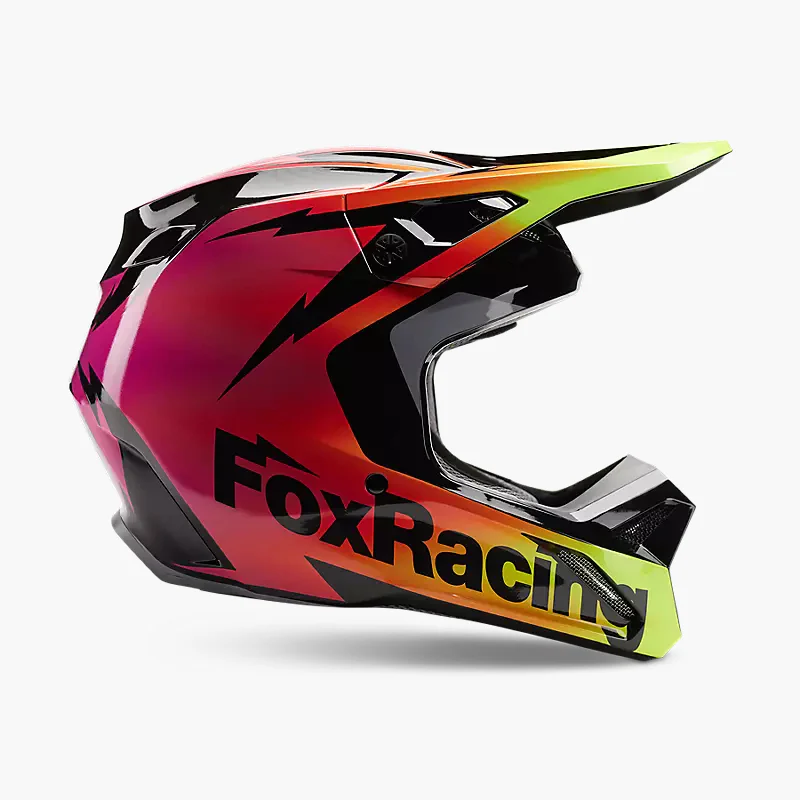 FOX Casco Moto V1 Statk Rojo/Rosado