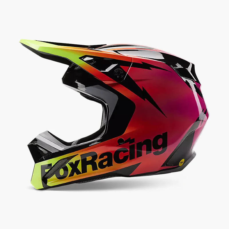 FOX Casco Moto V1 Statk Rojo/Rosado - Image 2